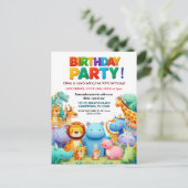 Invitation d'anniversaire pour une fête d'animaux (Debout devant)
