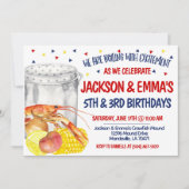 Invitation d'anniversaire pour une fête de boil de (Devant)