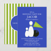 Invitation d'anniversaire pour une fête de bowling (Devant / Derrière)
