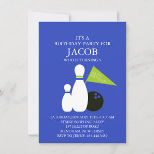 Invitation d'anniversaire pour une fête de bowling