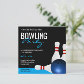 Invitation d'anniversaire pour une fête de bowling (Debout devant)