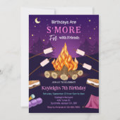 Invitation d'anniversaire pour une fête de camping (Devant)