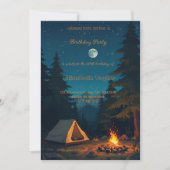 Invitation d'anniversaire pour une fête de camping (Devant)