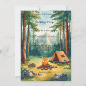 Invitation d'anniversaire pour une fête de camping (Devant)