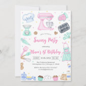 Invitation d'anniversaire pour une fête de couture (Devant)