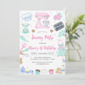 Invitation d'anniversaire pour une fête de couture (Debout devant)