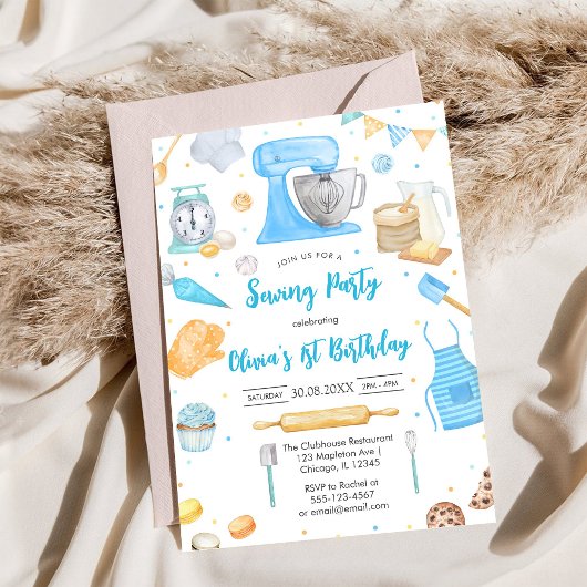Invitation d'anniversaire pour une fête de couture