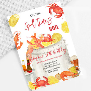 Invitation d'anniversaire pour une fête de crabe d
