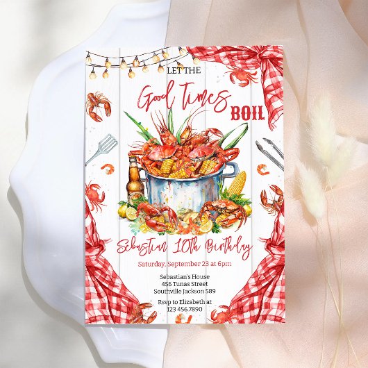 Invitation d'anniversaire pour une fête de crabe d