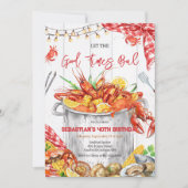 Invitation d'anniversaire pour une fête de crabe d (Devant)