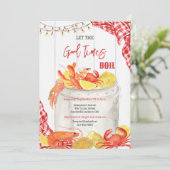 Invitation d'anniversaire pour une fête de crabe d (Debout devant)