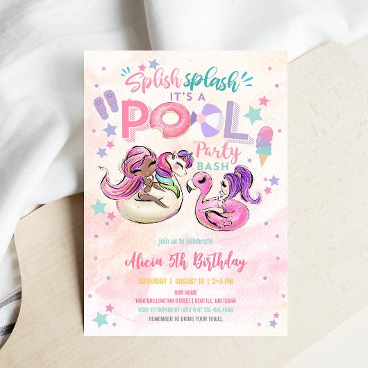 Invitation d'anniversaire pour une fête de filles