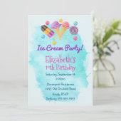 Invitation d'anniversaire pour une fête de glace P (Debout devant)