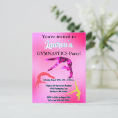 Invitation d'anniversaire pour une fête de gymnast (Debout devant)
