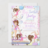 Invitation d'anniversaire pour une fête de gymnast (Devant)