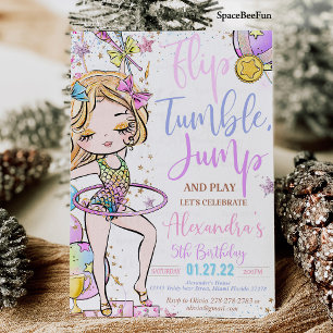 Invitation d'anniversaire pour une fête de gymnast