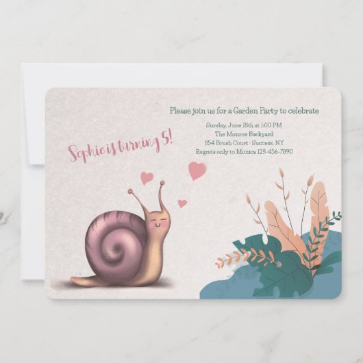 Invitation d'anniversaire pour une fête de jardin  (Devant)
