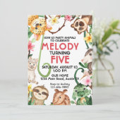 Invitation d'anniversaire pour une fête de jungle  (Debout devant)