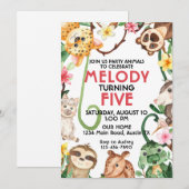 Invitation d'anniversaire pour une fête de jungle  (Devant / Derrière)