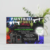 Invitation d'anniversaire pour une fête de paintba (Debout devant)