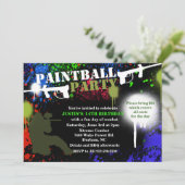 Invitation d'anniversaire pour une fête de paintba (Debout devant)