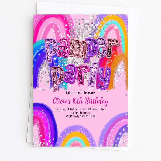 Invitation d'anniversaire pour une fête de pamperi