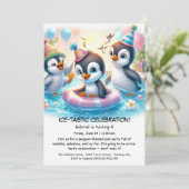 Invitation d'anniversaire pour une fête de piscine (Debout devant)