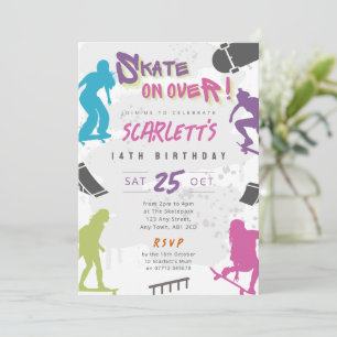 Invitation d'anniversaire pour une fête de planche