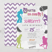 Invitation d'anniversaire pour une fête de planche (Devant / Derrière)