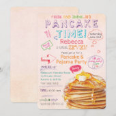 Invitation d'anniversaire pour une fête de pyjama (Devant / Derrière)