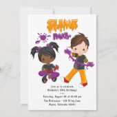 Invitation d'anniversaire pour une fête de slime m (Devant)