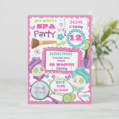 Invitation d'anniversaire pour une fête de spa (Debout devant)