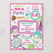 Invitation d'anniversaire pour une fête de spa (Devant)