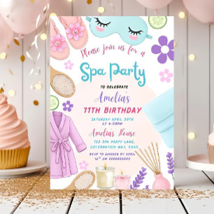 Invitation d'anniversaire pour une fête de spa, Fi
