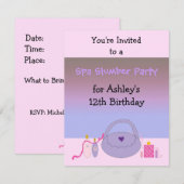 Invitation d'anniversaire pour une fête de Spa Ros (Devant / Derrière)
