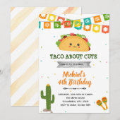 Invitation d'anniversaire pour une fête de tacos s (Devant / Derrière)