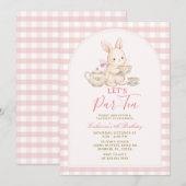 Invitation d'anniversaire pour une fête de thé ave (Devant / Derrière)