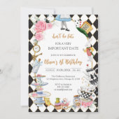Invitation d'anniversaire pour une fête de thé d'A (Devant)
