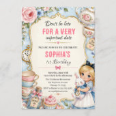 Invitation d'anniversaire pour une fête de thé d'A (Devant)