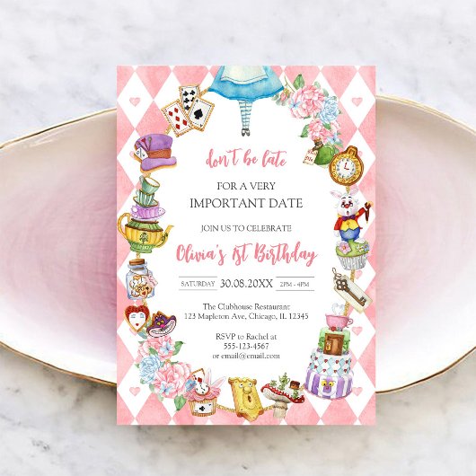 Invitation d'anniversaire pour une fête de thé d'A