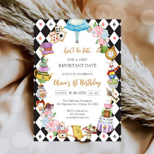 Invitation d'anniversaire pour une fête de thé d'A