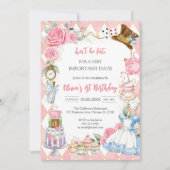 Invitation d'anniversaire pour une fête de thé d'A (Devant)