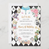 Invitation d'anniversaire pour une fête de thé d'A (Devant)