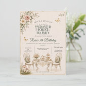 Invitation d'anniversaire pour une fête de thé dan (Debout devant)