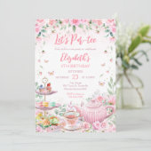 Invitation d'anniversaire pour une fête de thé flo (Debout devant)