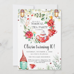 Invitation d'anniversaire pour une fête du thé d'h