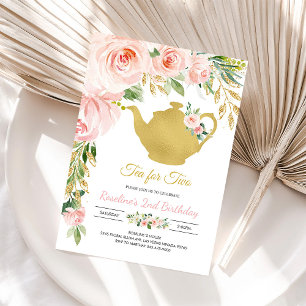 Invitation d'anniversaire pour une fête du thé en