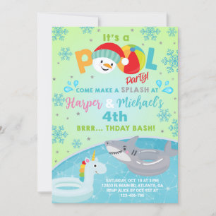 Invitation d'anniversaire pour une fête en piscine