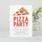Invitation d'anniversaire pour une fête pizza à l' (Debout devant)