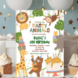 Invitation d'anniversaire pour une fête safari mig